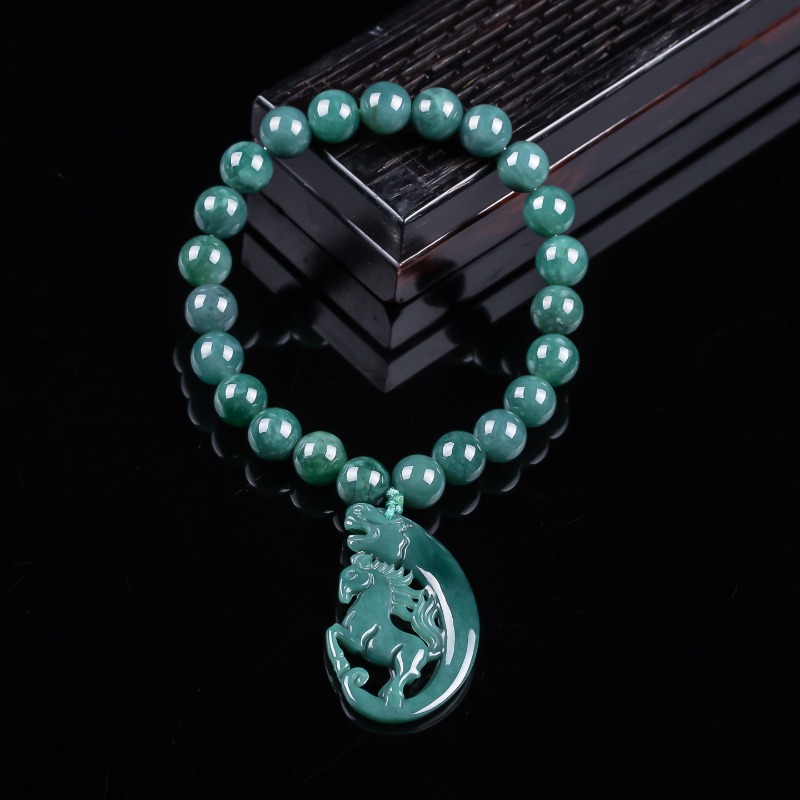 The Jewelry & Watches - Bracciale in Giada Naturale Blu Acqua