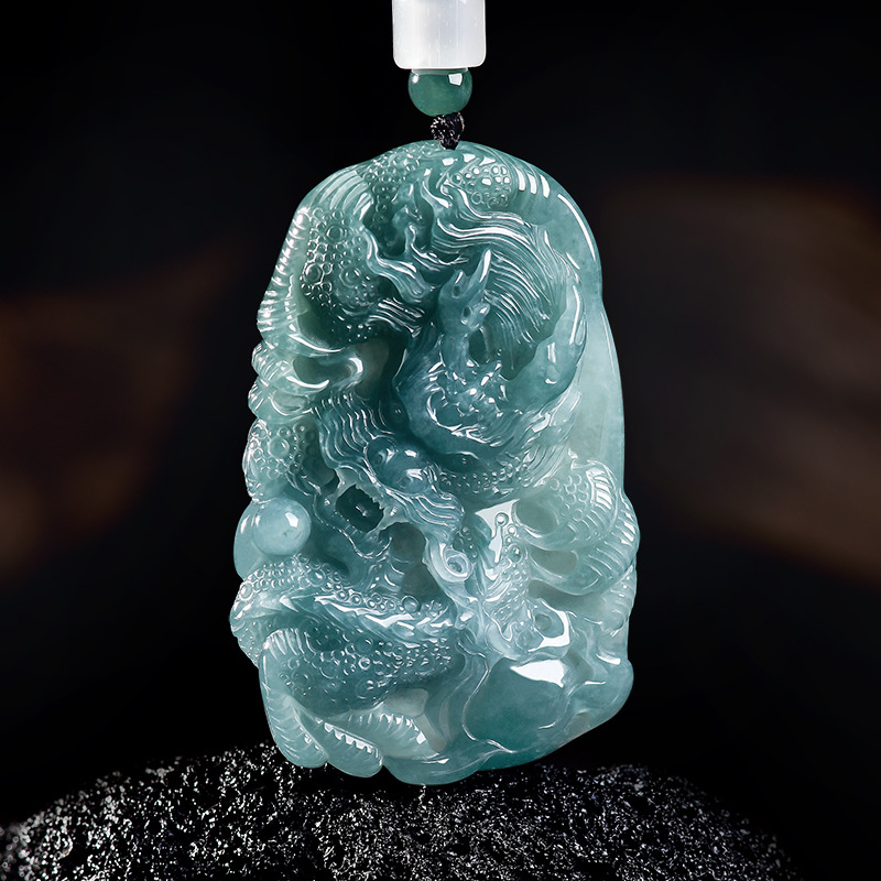 Jewelry & Watches Company - Collana con Pendente Drago in Giadeite
