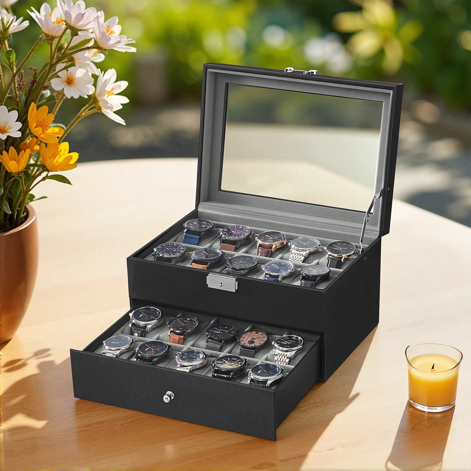Jewelry Box With Watches - Scatola Porta Orologi a 20 Scomparti