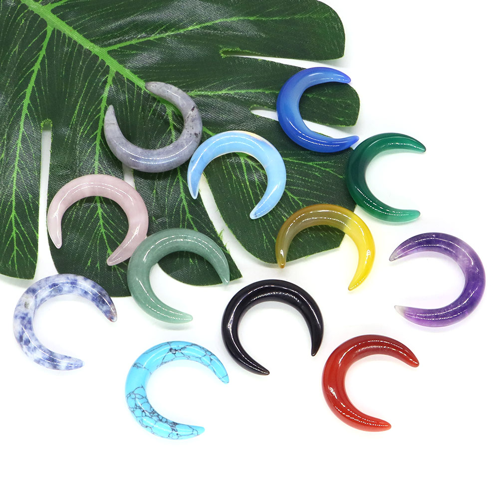 Gemstone Bracelet Healing - 30mm mezzaluna forma di luna cristallo
