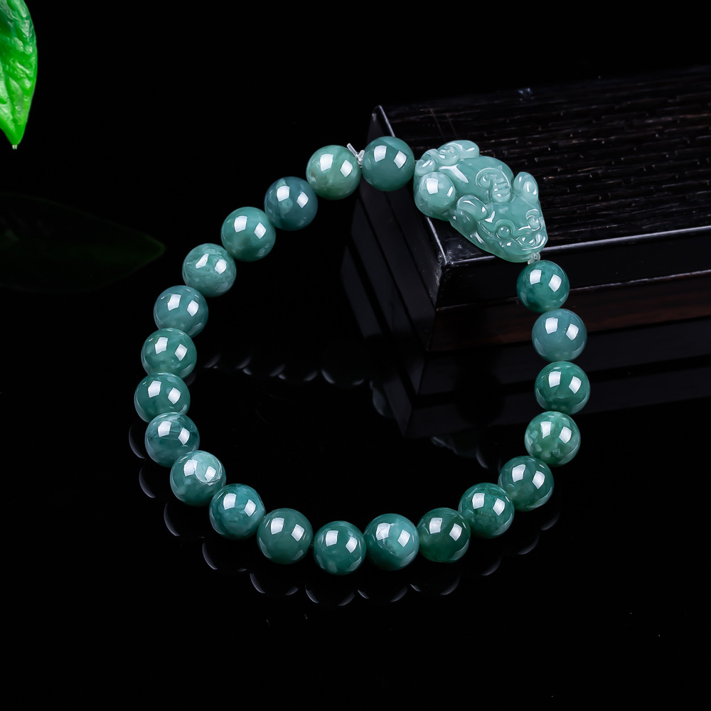 Jewelry & Watches Company - Bracciale Pixiu in Giada Birmana Naturale,