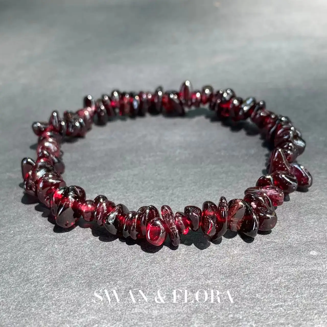 Gemstone Bracelet Healing - Bracciale con granato naturale per donna