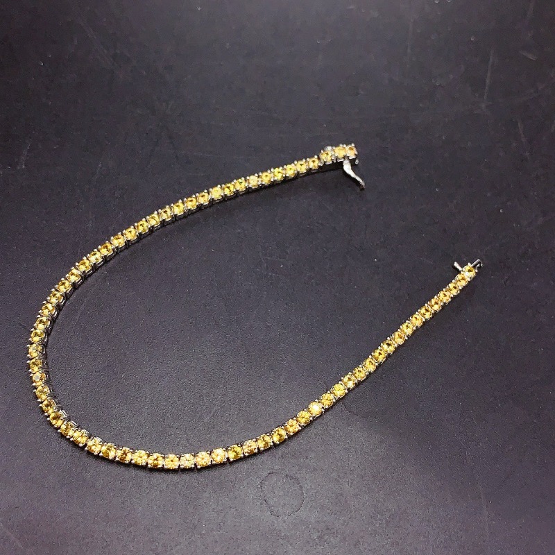 Gemstone Bracelet Healing - Bracciale tennis citrino naturale Guarigione energetica