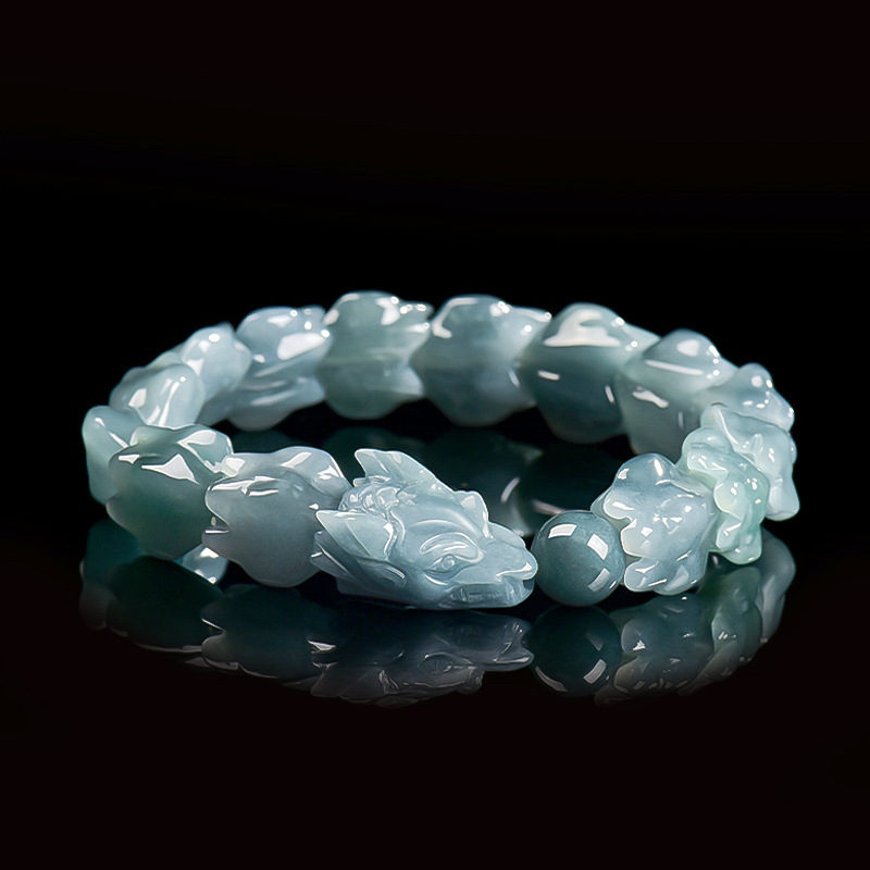 Jewelry & Watches Company - Bracciale Drago in Giadeite Birmana Blu,