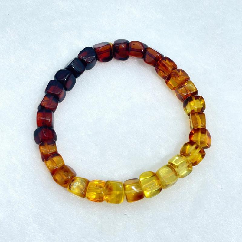 Gemstone Bracelet Healing - Bracciale in Ambra Naturale per Donne,