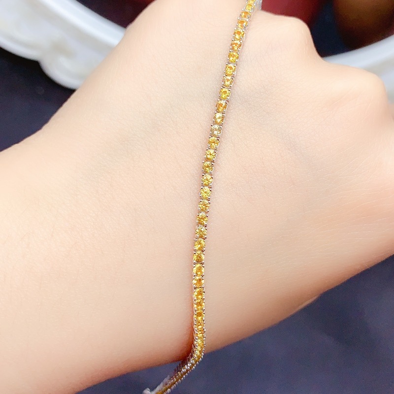 Bracciale tennis citrino natur - Gemstone Bracelet Healing recensione e prezzo