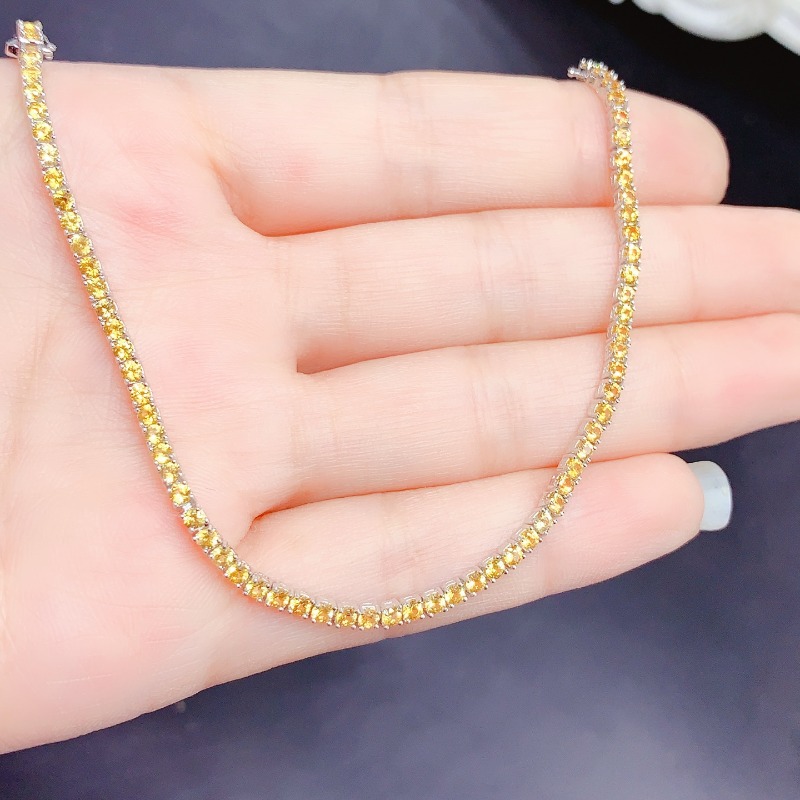 Bracciale tennis citrino natur - Gemstone Bracelet Healing recensione e prezzo