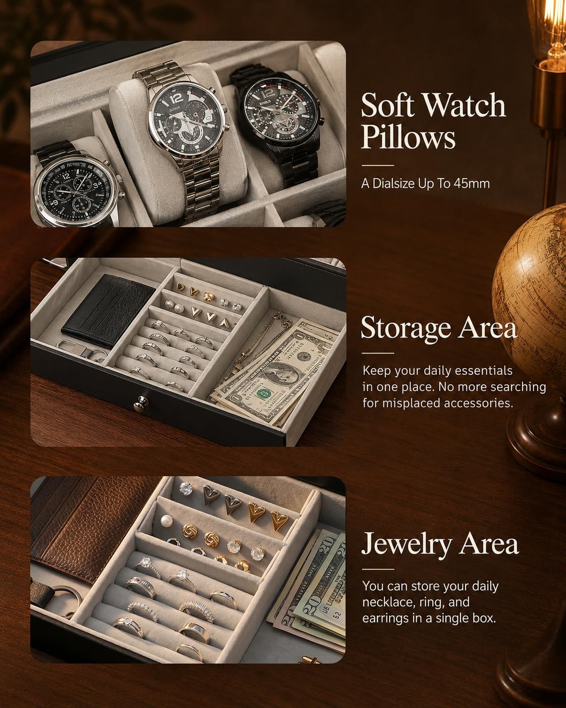 Scatola Porta Orologi da Uomo, - Jewelry Box With Watches recensione e prezzo