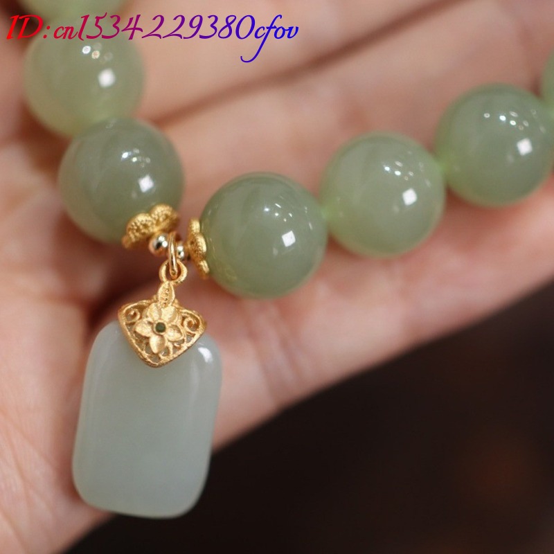 Bracciale con perle di giada n - Gemstone Bracelet Healing recensione e prezzo